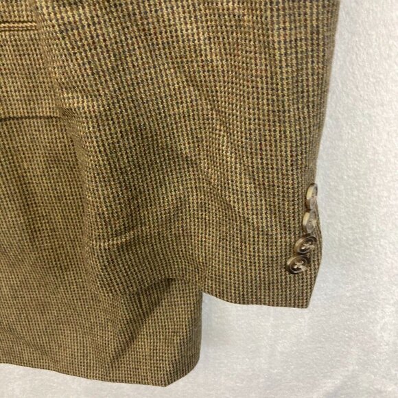 Chaps Ralph Lauren 100% Lambswool Tweed Blazer Mens 44L Sports Jacket Tan Green - Picture 5 of 16